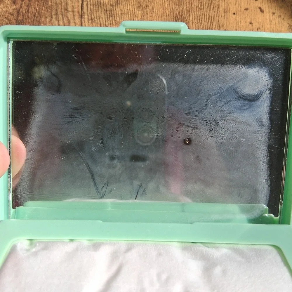 Tissue Mirror Compact Blue/Green Travel Portable‎ Water Resistant